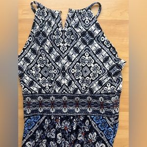 b. Calm - Women’s Maxi Halter Style Dress
Size S /Color Navy, white & light Blue